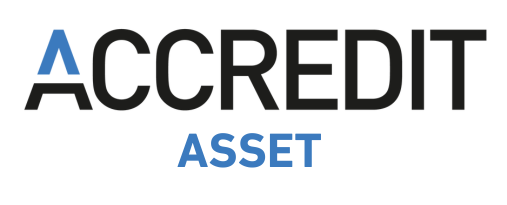 Accredit asset logo on a white background.